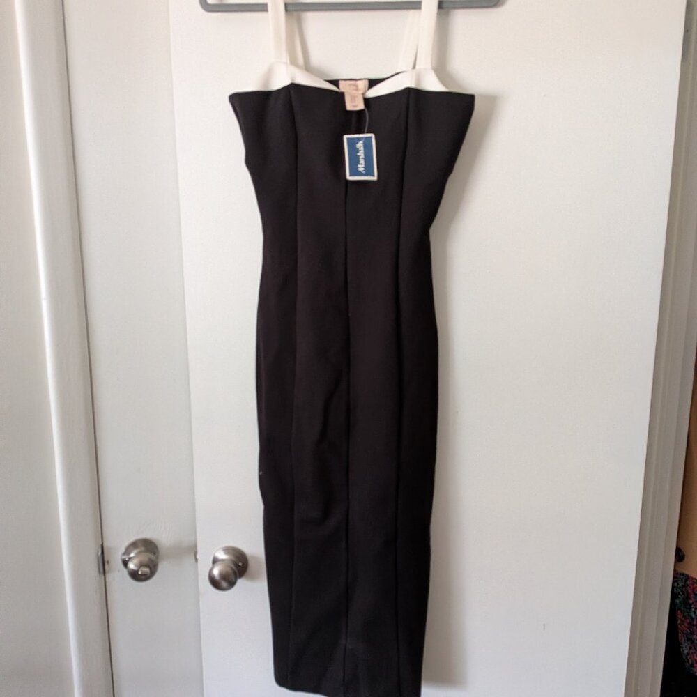 NWT Camila Coelho Andrade Midi Black & White Colorblock Midi Dress - Size XS